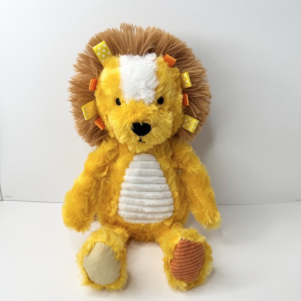 Make Believe Ideas Lion Plush Beanbag Rattle Taggies Crinkle Foot Sensory 12"